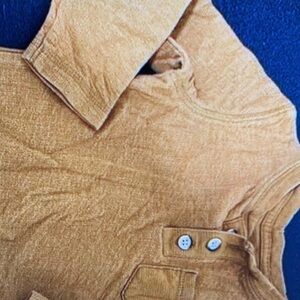 Stylish mustard long sleeve button details blouse